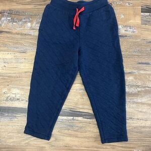 Janie and Jack Navy Quilted Joggers with Red Drawstring